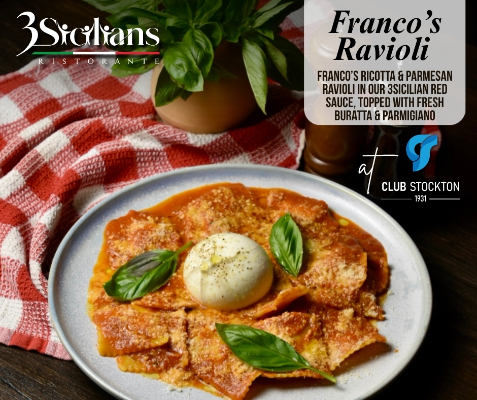 Franco’s Ravioli at 3Sicilians at Club Stockton