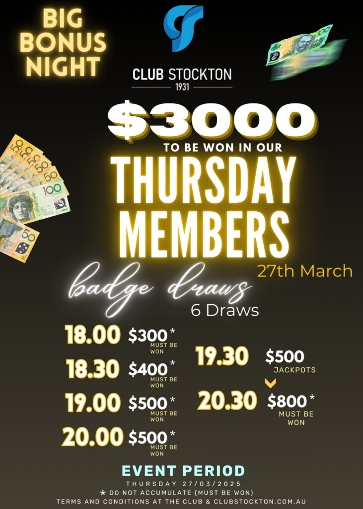 Thursday Members Badge Draw ff In House TV 27m March