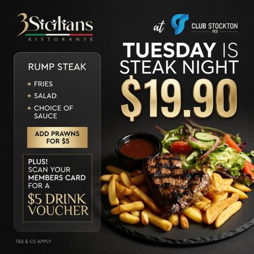 3Sicilians Steak Tuesday Night PLUS MEMEBRS DISCOUNT